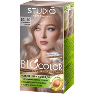 Kreminiai plaukų dažai " Studio BIOcolor", 90.102 platininis blondas 50/50/15 ml